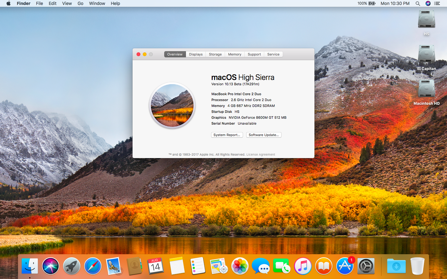 update mac el capitan to high sierra