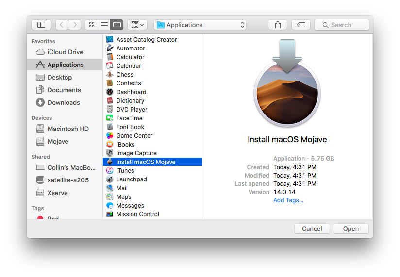 Ativação do acesso total ao disco no macOS Mojave (10.14) e superiores